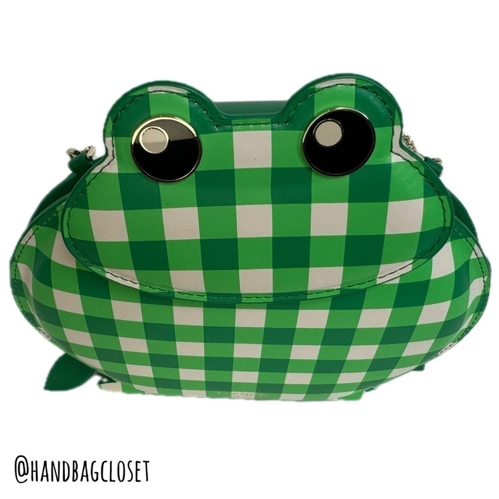 Kate Spade NY Green Gingham Hoppkins Frog Plaid Crossbody Bag NWT! - Picture 8 of 16